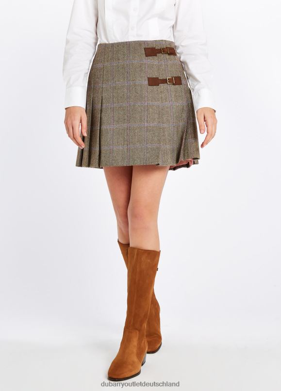 Frauen 4T2X6243 Dubarry Blüten-Tweed-Rock Kleidung Holzrose