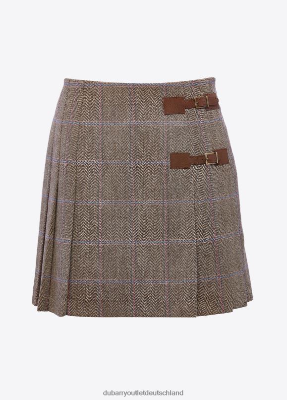 Frauen 4T2X6243 Dubarry Blüten-Tweed-Rock Kleidung Holzrose