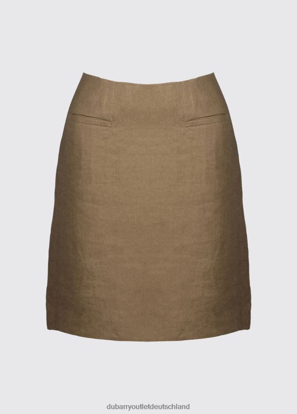 Frauen 4T2X6541 Dubarry Sonnenblumen-Leinen-Damenrock Kleidung Salbei