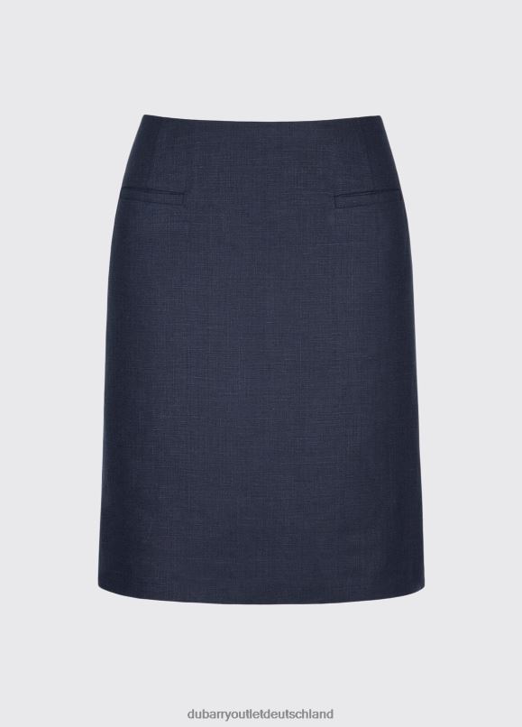 Frauen 4T2X6783 Dubarry Sonnenblumen-Leinen-Damenrock Kleidung Marine