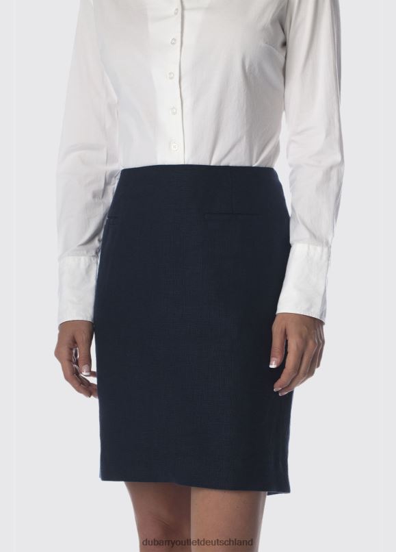 Frauen 4T2X6783 Dubarry Sonnenblumen-Leinen-Damenrock Kleidung Marine