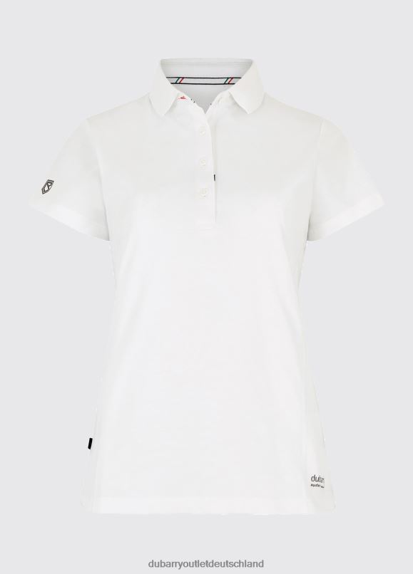 Frauen 4T2X6293 Dubarry Martinique-Kurzarm-Polo Kleidung Weiß
