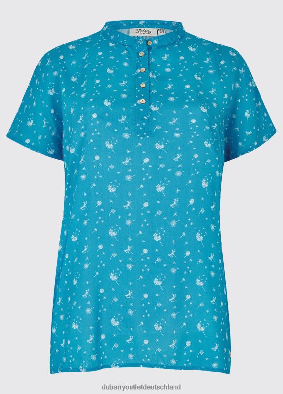 Frauen 4T2X6297 Dubarry Oberteil mit Wasserfall-Print Kleidung Kornblume
