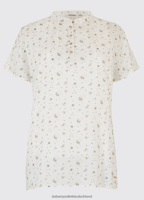 Frauen 4T2X6763 Dubarry Oberteil mit Wasserfall-Print Kleidung Weiß