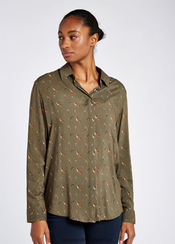 Frauen 4T2X6775 Dubarry Obstgarten-Shirt Kleidung düsteres Grün