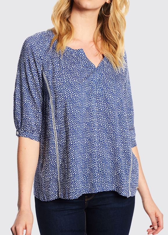 Frauen 4T2X6793 Dubarry Dahlien-Shirt Kleidung Königsblau
