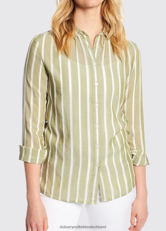 Frauen 4T2X6798 Dubarry violettes Hemd Kleidung khaki