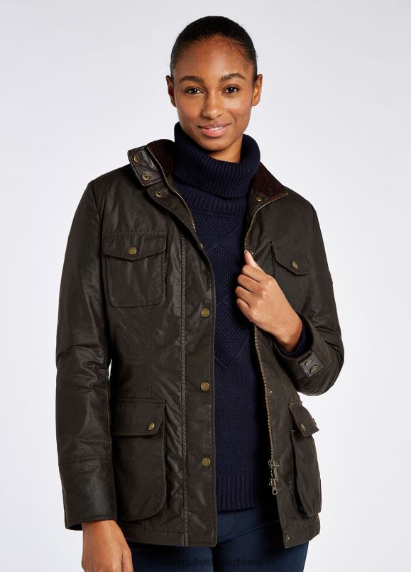 Frauen 4T2X6251 Dubarry Munsboro Wachsjacke Kleidung Grünspan
