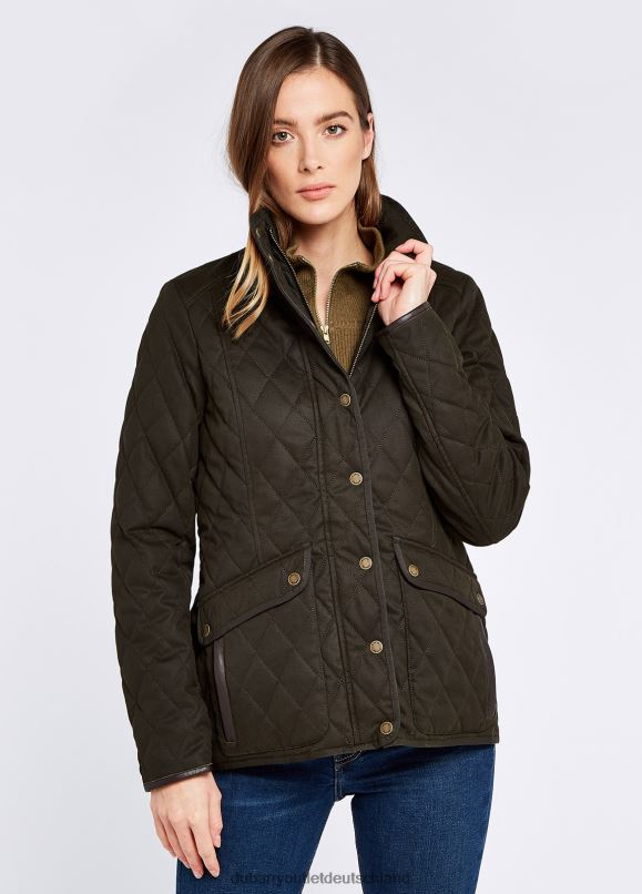 Frauen 4T2X6269 Dubarry Corrib-Steppjacke Kleidung Grünspan