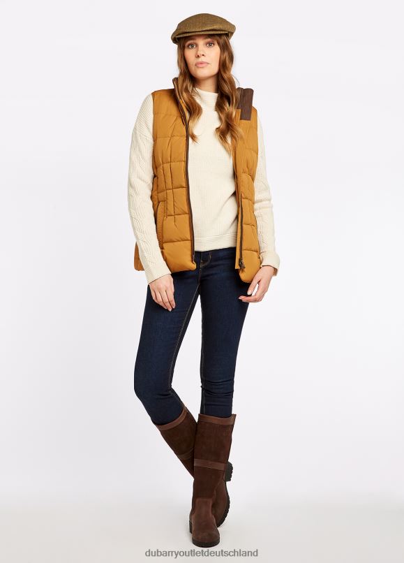 Frauen 4T2X6488 Dubarry Spiddal-Steppweste Kleidung Bernstein