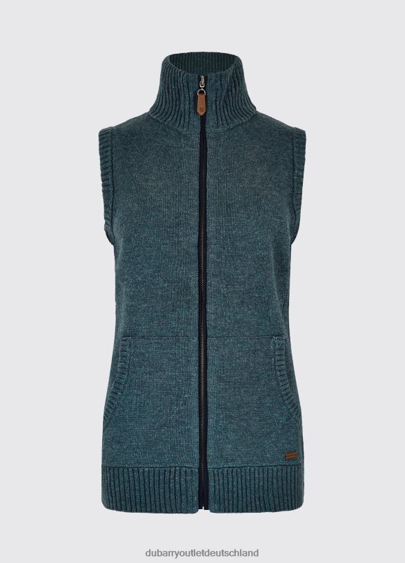 Frauen 4T2X6495 Dubarry flauschiger Bodywarmer Kleidung dunkler Kieselstein