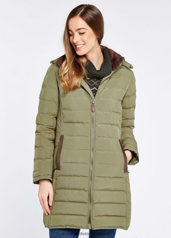 Frauen 4T2X6498 Dubarry Ballybrophy-Steppjacke Kleidung düsteres Grün