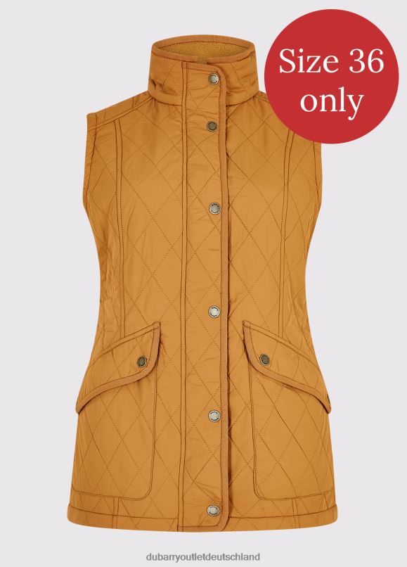 Frauen 4T2X6586 Dubarry Clonmel-Steppweste Kleidung Bernstein