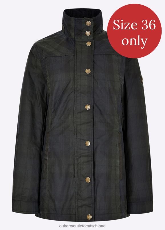Frauen 4T2X6691 Dubarry Annestown Wachsjacke Kleidung schwarze Uhr