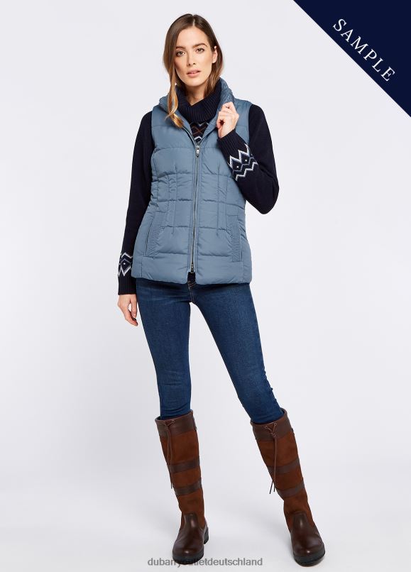 Frauen 4T2X6696 Dubarry Spiddal-Steppweste Kleidung Schieferblau