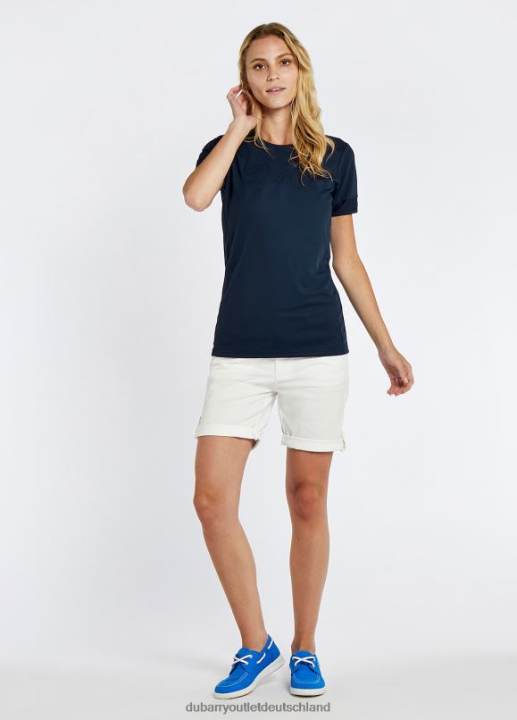 Frauen 4T2X6151 Dubarry Aktives T-Shirt mit Zierausschnitt Kleidung Marine