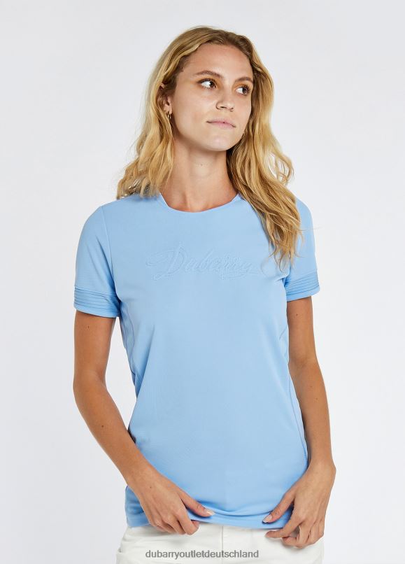 Frauen 4T2X6156 Dubarry Aktives T-Shirt mit Zierausschnitt Kleidung heller Himmel