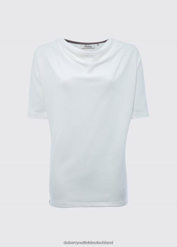 Frauen 4T2X6646 Dubarry Fermoyle-Top mit Wasserfallausschnitt Kleidung Weiß