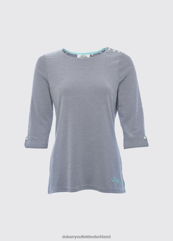 Frauen 4T2X6833 Dubarry Portmagee-Streifenoberteil Kleidung Marine