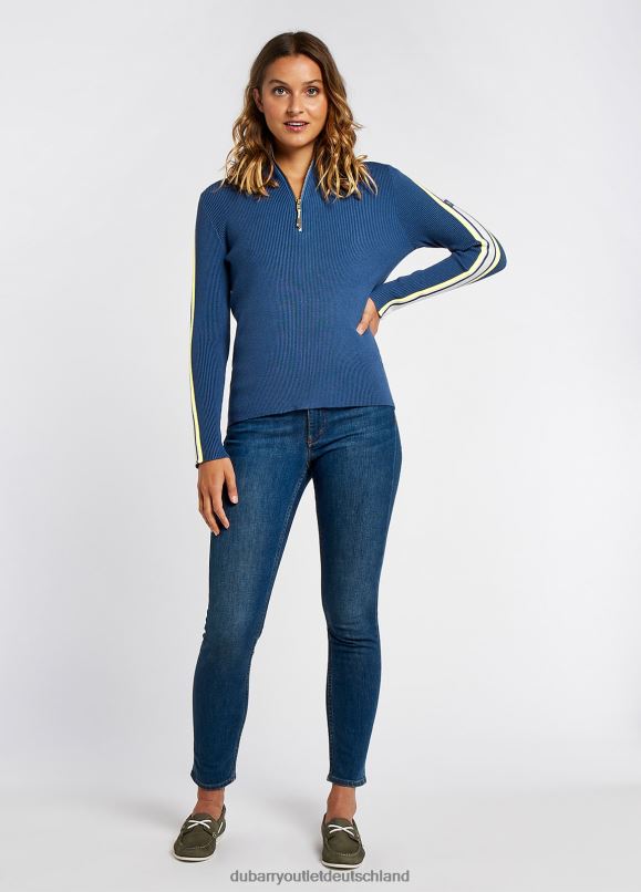 Frauen 4T2X6159 Dubarry Killglass-Pullover mit Reißverschluss am Hals Kleidung Stahl