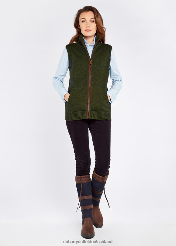 Frauen 4T2X6208 Dubarry Sheedy-Strick-Bodywarmer Kleidung Olive