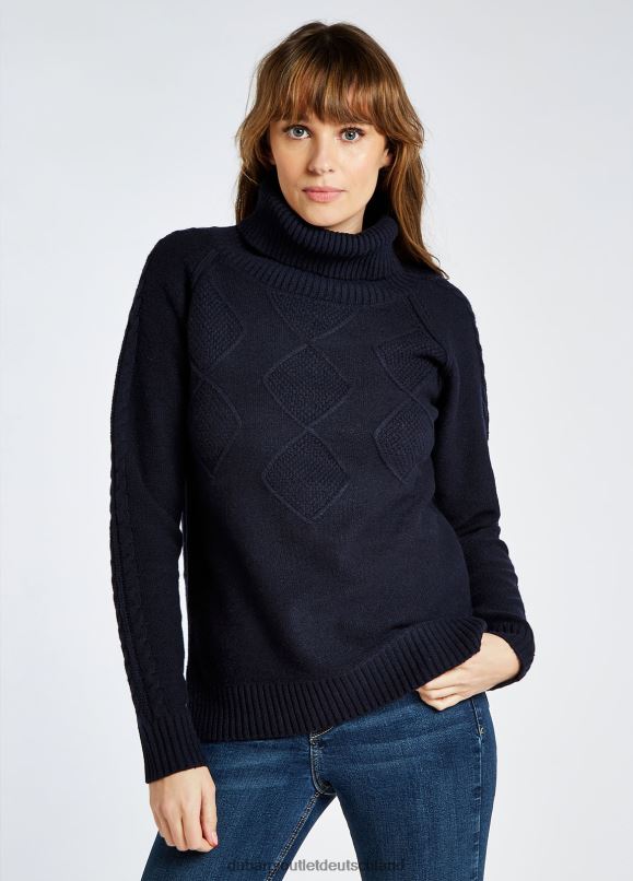 Frauen 4T2X6214 Dubarry Grober Rollkragenpullover von Belleek Kleidung Marine