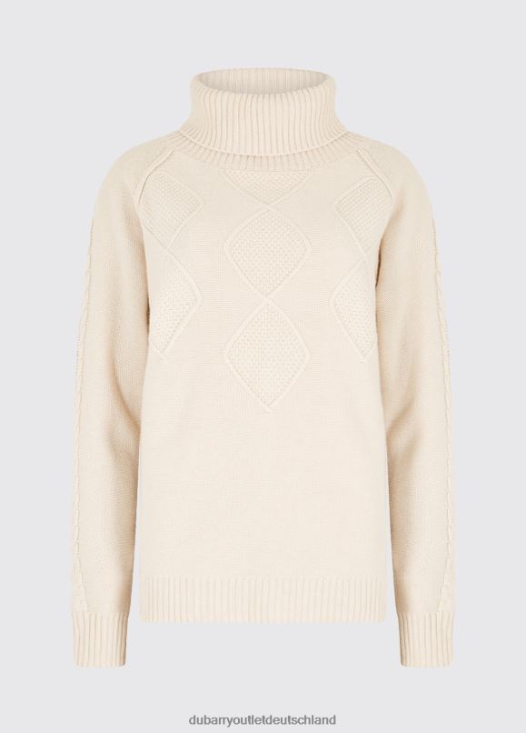 Frauen 4T2X6278 Dubarry Grober Rollkragenpullover von Belleek Kleidung Kreide