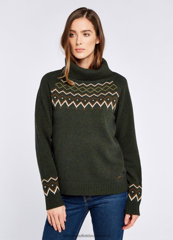 Frauen 4T2X6521 Dubarry Riverstown Fair Isle Pullover Kleidung Olive