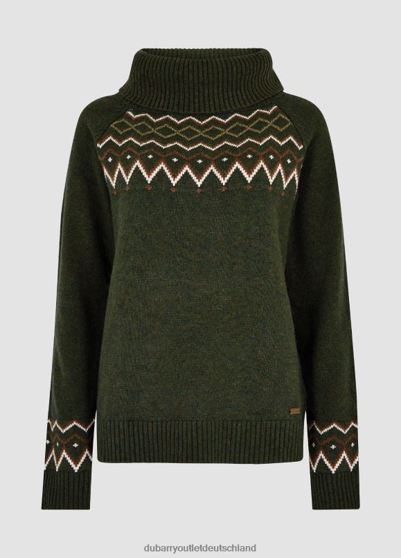 Frauen 4T2X6521 Dubarry Riverstown Fair Isle Pullover Kleidung Olive