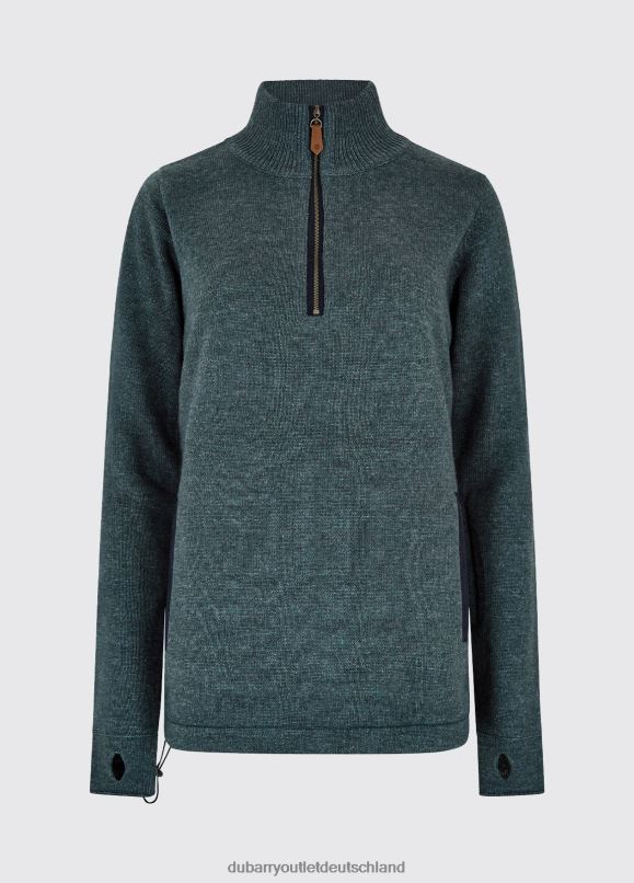 Frauen 4T2X6545 Dubarry Morrisey-Pullover mit Reißverschluss am Kragen Kleidung dunkler Kieselstein