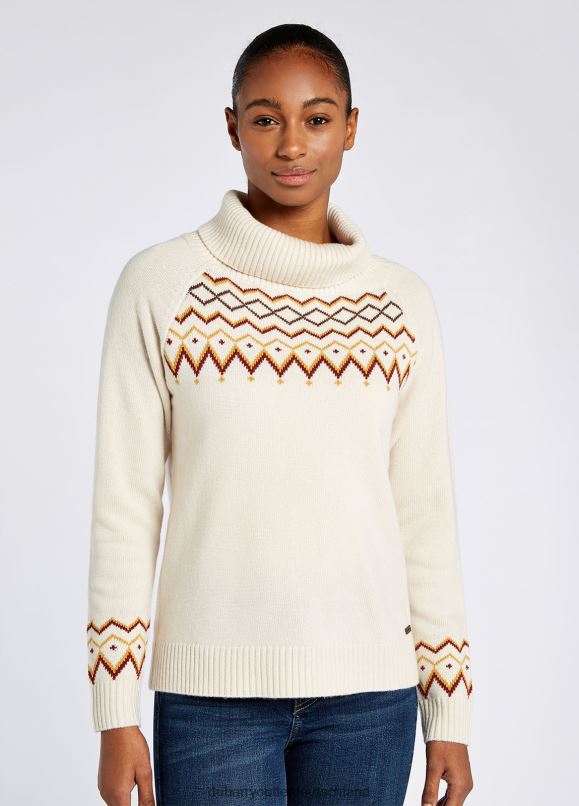 Frauen 4T2X6606 Dubarry Riverstown Fair Isle Pullover Kleidung Kreide