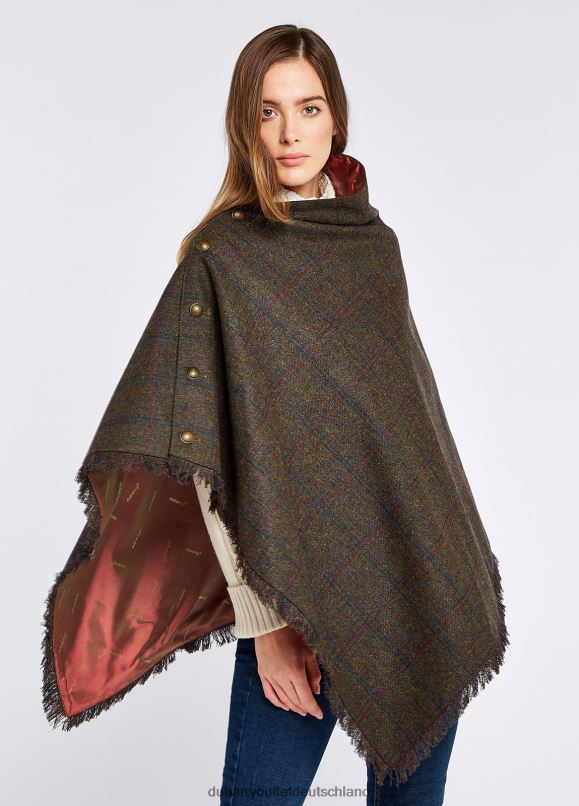 Frauen 4T2X6175 Dubarry Haselholz-Tweed-Poncho Kleidung Schierling