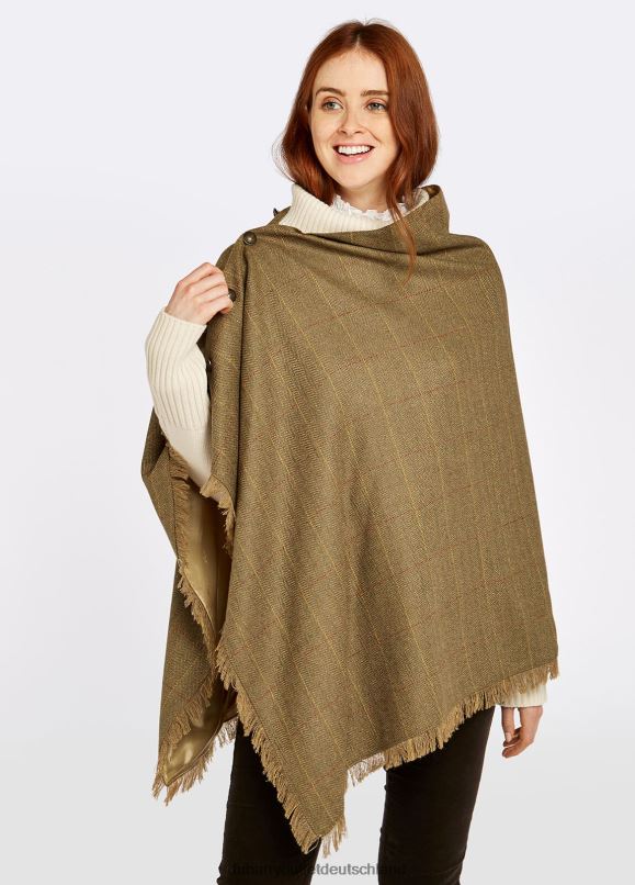Frauen 4T2X6253 Dubarry Haselholz-Tweed-Poncho Kleidung Ulme