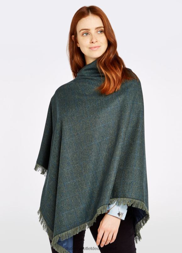 Frauen 4T2X6272 Dubarry Haselholz-Tweed-Poncho Kleidung Nebel