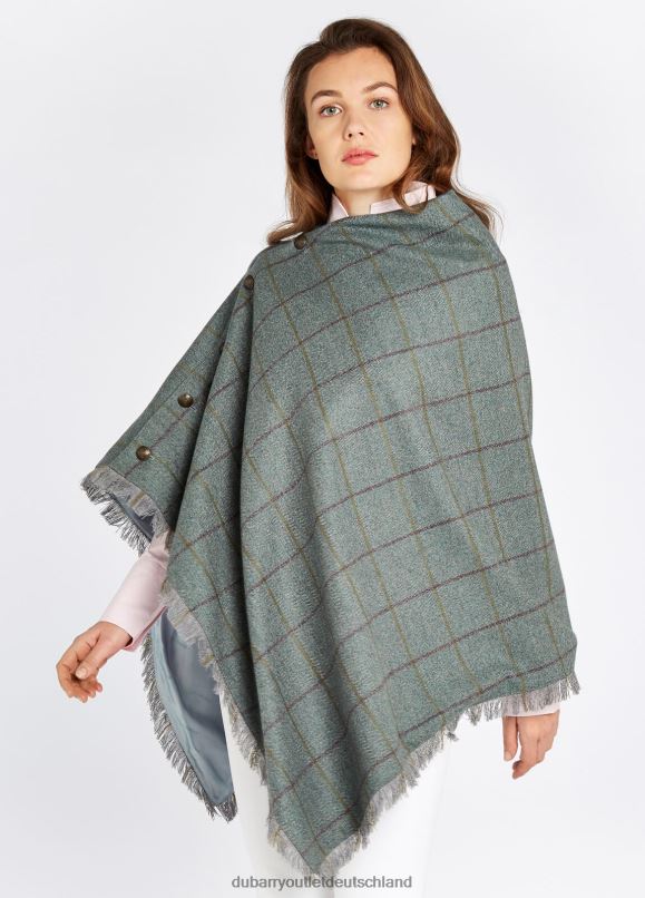 Frauen 4T2X6283 Dubarry Haselholz-Tweed-Poncho Kleidung Sauerampfer
