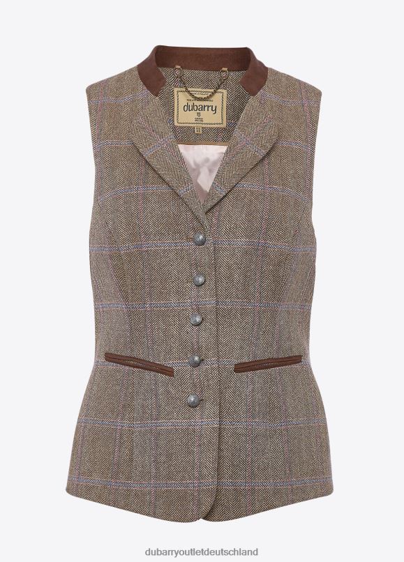 Frauen 4T2X6491 Dubarry Spindel-Tweed-Weste Kleidung Holzrose