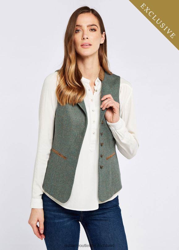 Frauen 4T2X6536 Dubarry Spindel-Tweed-Weste Kleidung Eberesche