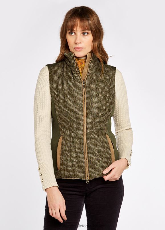 Frauen 4T2X6554 Dubarry Weste aus Wacholder-Tweed Kleidung Heide
