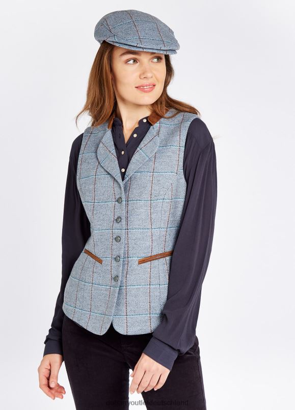 Frauen 4T2X6635 Dubarry Spindel-Tweed-Weste Kleidung blaues Heidekraut