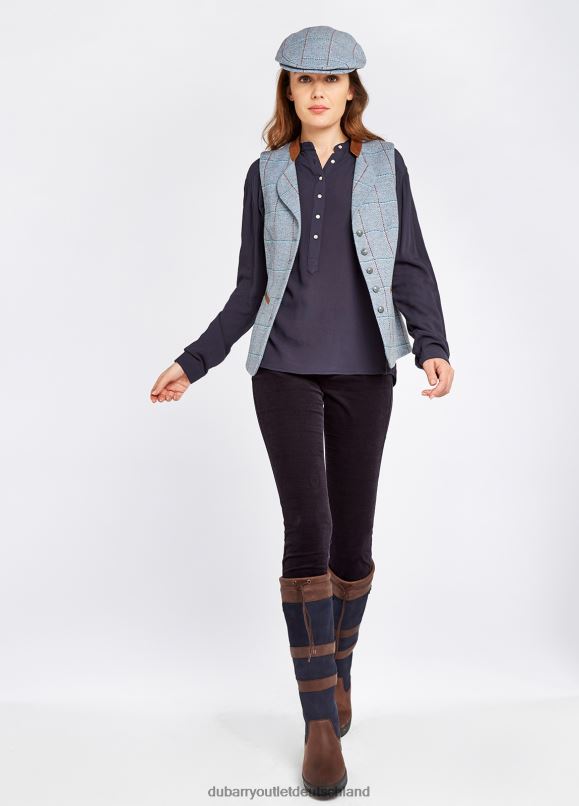 Frauen 4T2X6635 Dubarry Spindel-Tweed-Weste Kleidung blaues Heidekraut