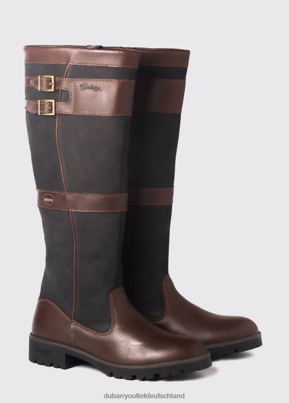Frauen 4T2X664 Dubarry Longford Country-Stiefel Schuhwerk Schwarz Braun