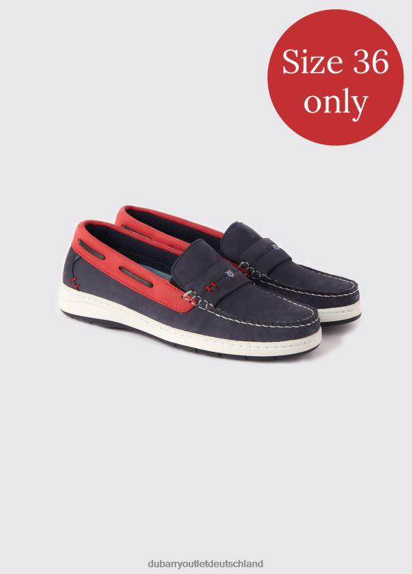 Frauen 4T2X6762 Dubarry Havanna-Deckschuhe Schuhwerk Denim/Rot