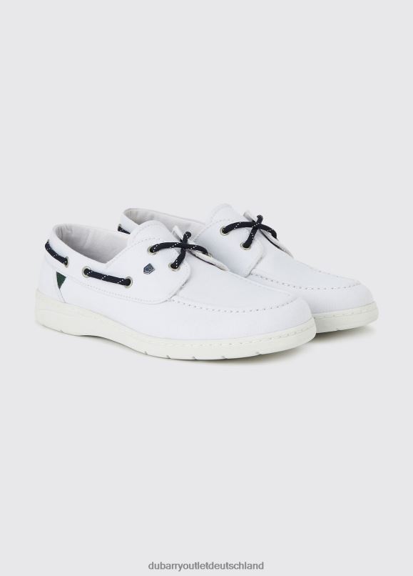 Frauen 4T2X692 Dubarry Biarritz Canvas Bootsschuh Schuhwerk Weiß