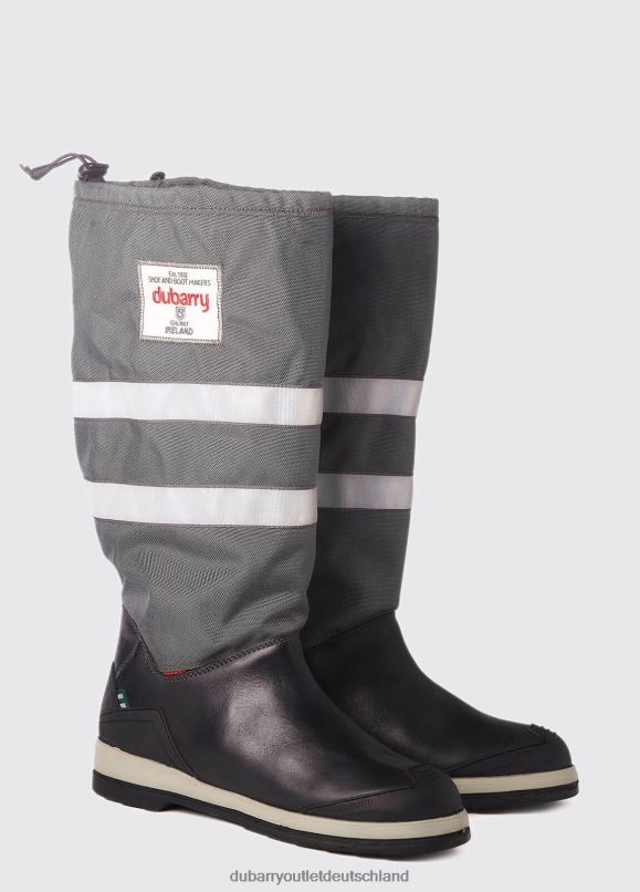 Frauen 4T2X658 Dubarry Crosshaven Segelstiefel Schuhwerk grau/hinten