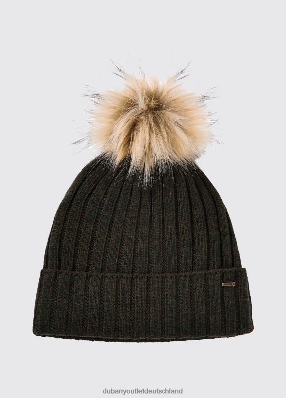 Frauen 4T2X6423 Dubarry Curlew-Strickmütze mit Bommel Zubehör Olive
