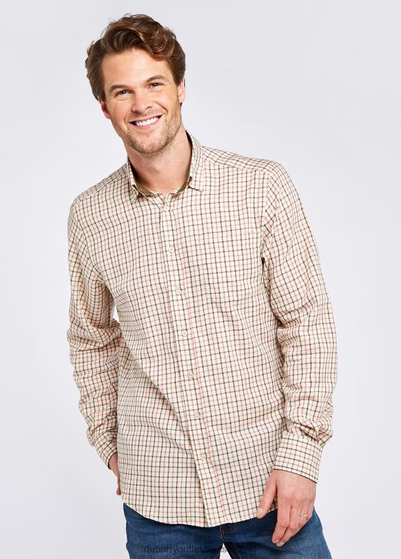 Männer 4T2X61160 Dubarry Connell Tattersall Karohemd Kleidung düsteres Grün