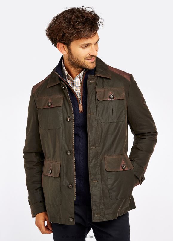 Männer 4T2X61083 Dubarry Broadford Wachsjacke Kleidung Olive