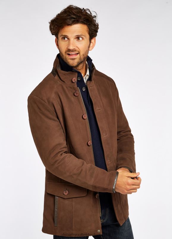 Männer 4T2X6960 Dubarry Moore-Lederjacke Kleidung Nussbaum