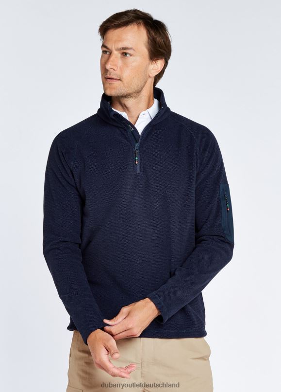Männer 4T2X6986 Dubarry Monaco-Fleece mit Viertelreißverschluss Kleidung Marine