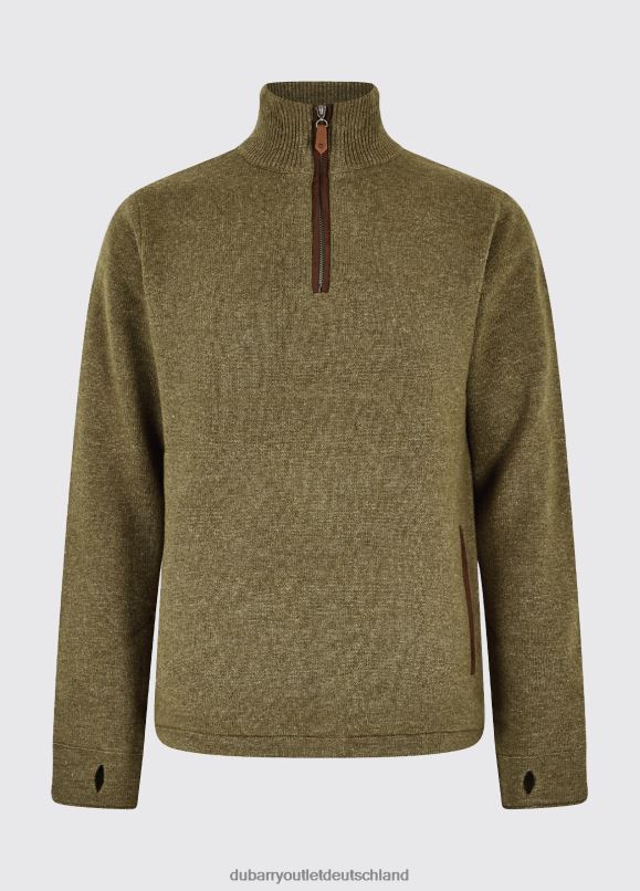 Männer 4T2X61002 Dubarry Feeney-Pullover mit Reißverschluss am Kragen Kleidung düsteres Grün
